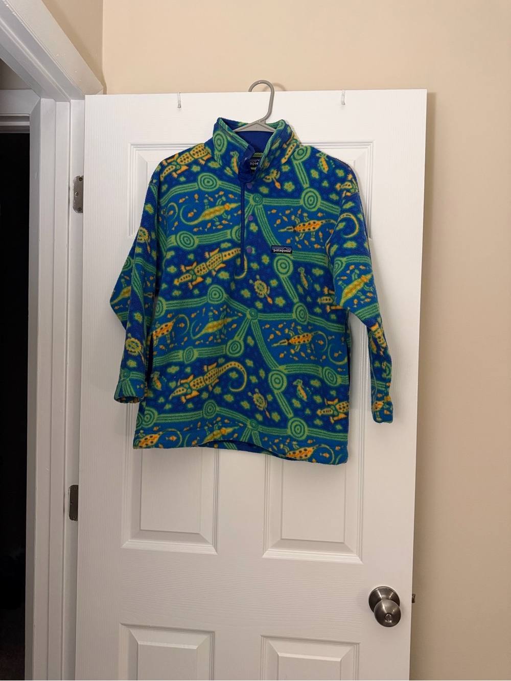 Patagonia Kids Green, Blue & Yellow Patterned Fleece Quarter-Zip